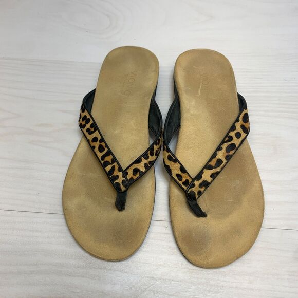 Vionic Women's Elena Calf Hair Thong Orthotic Sandals Size 9 - Picture 6 of 9